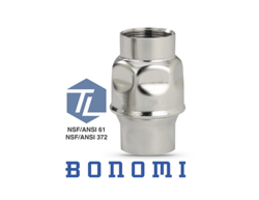 Bonomi S250 Series Stainless Steel In-Line Check Valves Earn NSF 61/372 Lead Free Certification
