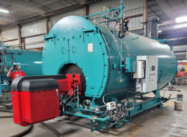 2-½ PPM NOx Achieved at Source Test for 350 Hp In-Stock Package Firetube Boiler