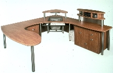 Desks incorporate recessed-computer technology.