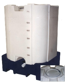 Bulk Container accommodates double blade mixers.