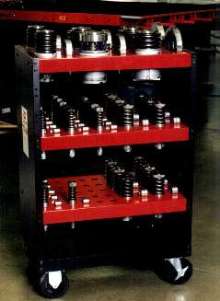 Carts transport Amada and Strippit turret tooling.