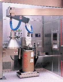 Vacuum Tube Lifter handles fiber drums in clean rooms.