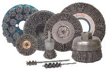 Wheel and Disc Brushes utilize abrasive nylon.