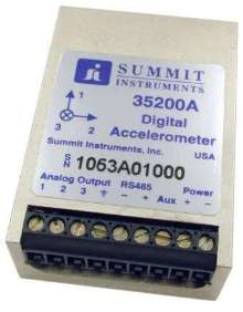 Accelerometer has configurable analog/digital outputs.
