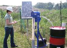 Oil Skimmer is solar powered for remote environments.