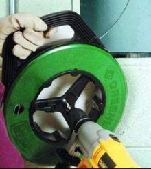 Fish Tape Power Winder facilitates tedious job.