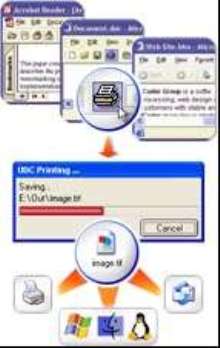 Printer Driver converts documents to graphical images.