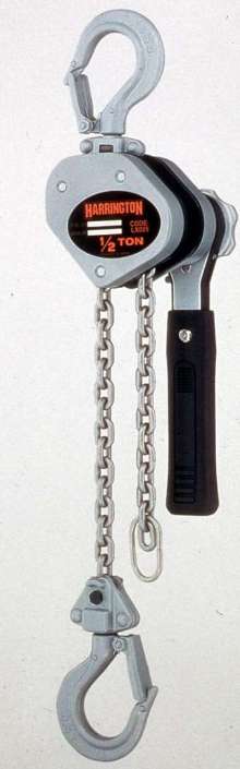 Chain Hoist provides -½ ton capacity.