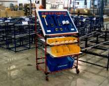 Tool Cart facilitates storage of hand tools.