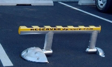 Parking Barrier protects reserved parking spaces.