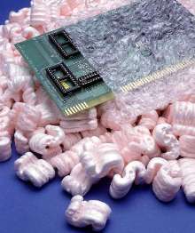 Polystyrene Material cushions electronic parts.