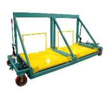 Material Handling Cart holds 2 dollies.