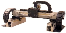 Cartesian Gantry uses brushless linear servomotors.