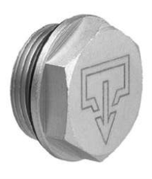 Fill/Drain Plugs have DIN fill and drain symbols.