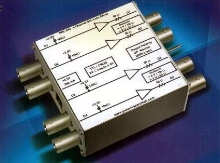 Line Driver drives 4 TTL/CMOS signals into 50 ohm loads.