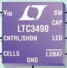 DC/DC Converter drives high-current white LEDs.