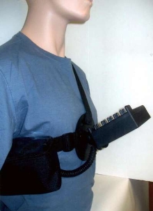 Portable Video System features shoulder sling design.