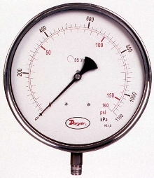 Stainless Steel Gauge is offered with 8 and 10 in. dials.