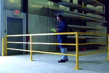 Handrail System defines work areas and protects employees.