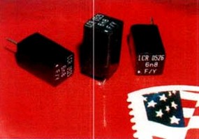 Polystyrene Capacitors are housed in epoxy cases.