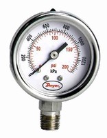 Pressure Gauges feature stainless steel construction.