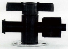 One-Way Stopcock Valve is made of Kynar® thermoplastic.