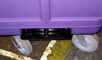 Bulk Linen Truck features recessed safety tow hitch.