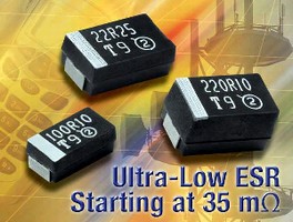 Chip Capacitors offer ESR values down to 0.035 ohms.