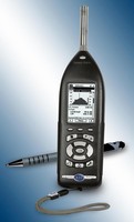 Handheld Sound Level Meter analyzes environmental noise.