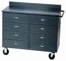 Mobile Storage Cabinets also act as workstations.