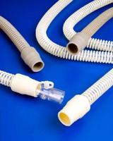 Respiratory Hose features injection molded alloy cuffs.