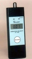 Meter checks vibration levels of rotating machinery.