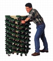 Stacking System transports dollies as a unit.