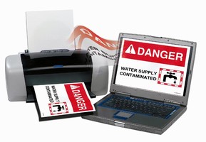 Software enables design and printing of safety signs.