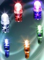 Wedge Based LEDs come in various colors and sizes.