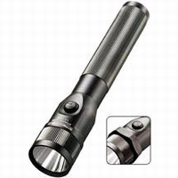 Rechargeable LED Flashlight offers multiple light levels.