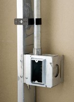 Electrical Box Supports work with stud depths up to 4 in.