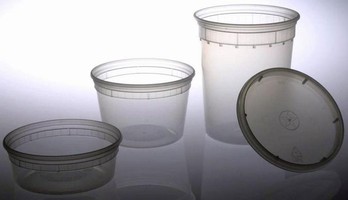 Containers feature snap-top, polypropylene design.