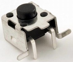 Surface Mount Tact Switch allows for PC board edge mounting.