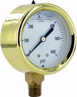 Pressure Gauges have forged brass housings.