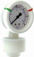 Pressure Gauges feature 2.5 in. face and integral seal.