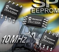 SPI Serial EEPROMs upgrade 32 Kbit designs to 10 MHz speed.