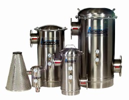 Strainers feature conical screen element.
