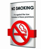 Wall Sign features No Smoking symbol.