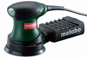 Orbital Sander features ergonomic rubber handle.