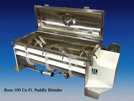 Paddle Blender mixes and deaerates viscous paste.