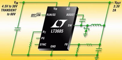 Step-Down DC/DC Converter offers 60 V transient protection.