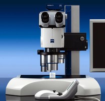 Stereomicroscope features high resolution visualization.