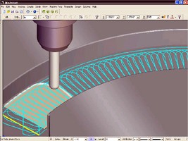 Software offers radial and spiral finishing toolpaths.