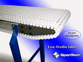 Plastic Chain Conveyors offer low profile idler option.